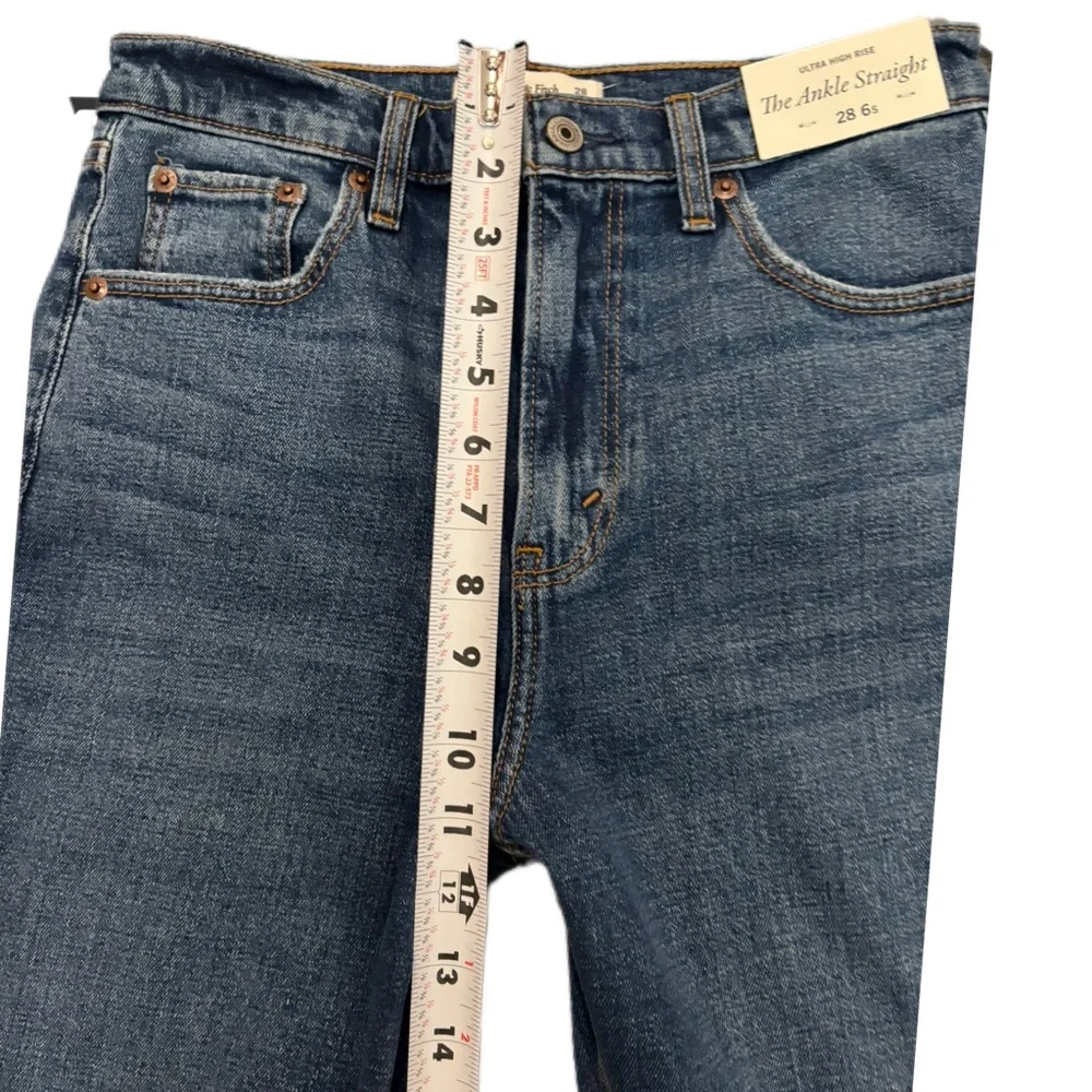 Abercrombie & Fitch The Ankle Straight Ultra High Rise Distressed Jeans 28/ 6S - Picture 15 of 16